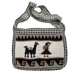 Alpaca Made‎ in Peru Woven Tapestry Crossbody Bag Ethnic Folk Art Purse